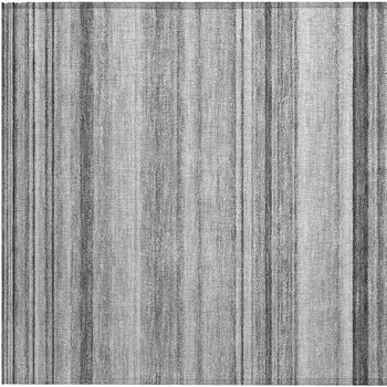 2' X 3' Gray Striped Washable Non Skid Indoor Outdoor Area Rug