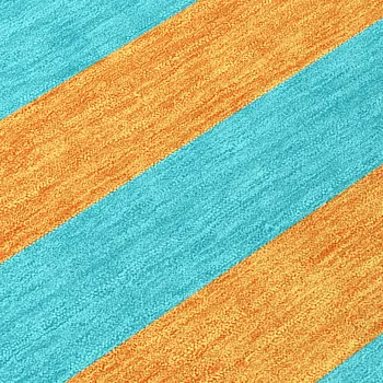 8' Runner Aqua Striped Washable Non Skid Indoor Outdoor Runner Rug
