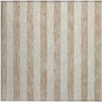 2' X 3' Beige Striped Washable Non Skid Indoor Outdoor Area Rug