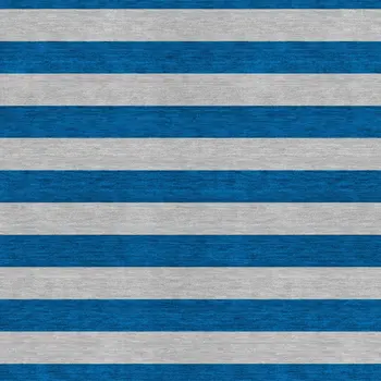 3' X 5' Blue and Ivory Striped Washable Indoor Outdoor Area Rug