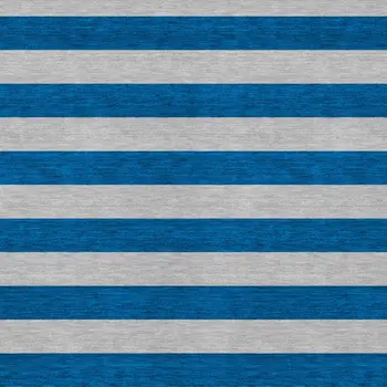 5' X 8' Blue and Ivory Striped Washable Indoor Outdoor Area Rug