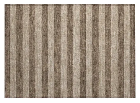 2' X 3' Coffee Striped Washable Non Skid Indoor Outdoor Area Rug