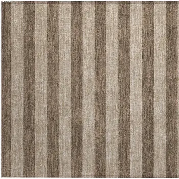 2' X 3' Coffee Striped Washable Non Skid Indoor Outdoor Area Rug