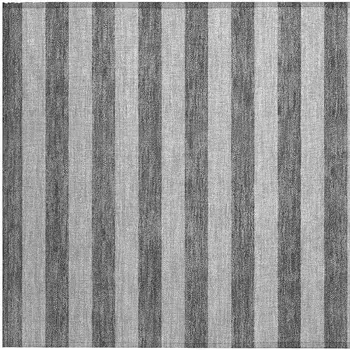 2' X 3' Gray and White Striped Washable Non Skid Indoor Outdoor Area Rug