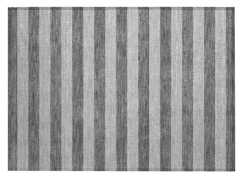 2' X 3' Gray and White Striped Washable Non Skid Indoor Outdoor Area Rug