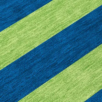 2' X 3' Navy Blue Striped Washable Non Skid Indoor Outdoor Area Rug