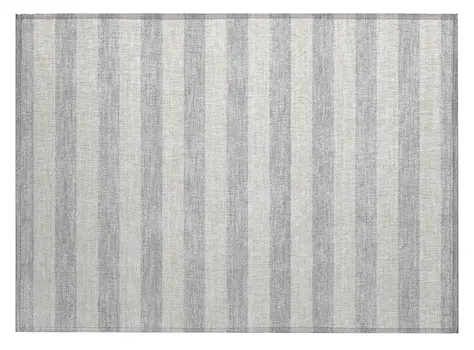 2' X 3' Gray and Ivory Striped Washable Non Skid Indoor Outdoor Area Rug