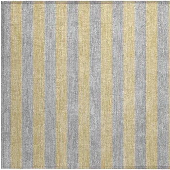 2' X 3' Silver Striped Washable Non Skid Indoor Outdoor Area Rug