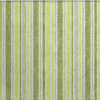 2' X 3' Green and Yellow Striped Washable Non Skid Indoor Outdoor Area Rug