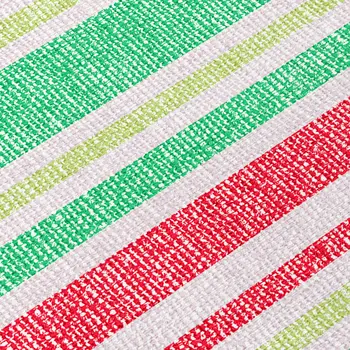 2' X 8' Red Green and White Striped Washable Non Skid Indoor Outdoor Area Rug