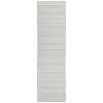 2' X 8' Ivory Striped Washable Indoor Outdoor Runner Rug