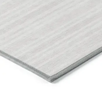 8' X 10' Ivory Striped Washable Indoor Outdoor Area Rug
