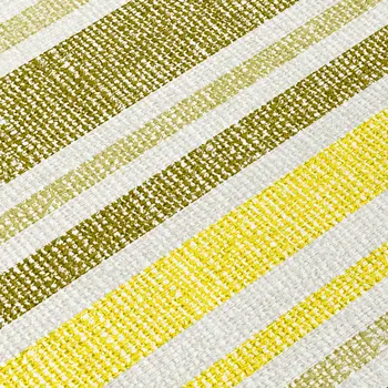 8' X 8' Khaki Yellow and Gray Round Striped Washable Non Skid Indoor Outdoor Area Rug