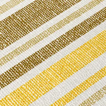 5' X 8' Brown and Orange Striped Washable Indoor Outdoor Area Rug