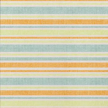 3' X 5' Orange Striped Washable Non Skid Indoor Outdoor Area Rug