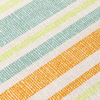 10' X 14' Orange Striped Washable Non Skid Indoor Outdoor Area Rug
