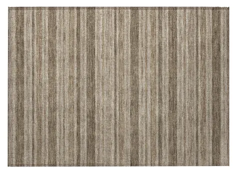2' X 3' Taupe Striped Washable Indoor Outdoor Area Rug