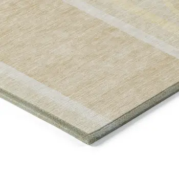 9' X 12' Beige Abstract Washable Indoor Outdoor Area Rug