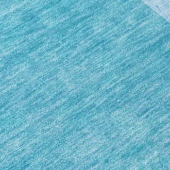2' X 8' Teal Abstract Washable Indoor Outdoor Runner Rug