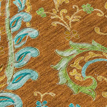 8' X 10' Orange Paisley Washable Non Skid Indoor Outdoor Area Rug