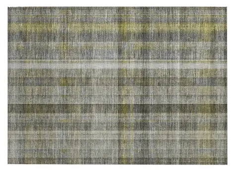 2' X 3' Gray Plaid Washable Non Skid Indoor Outdoor Area Rug