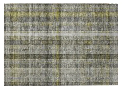 2' X 3' Gray Plaid Washable Non Skid Indoor Outdoor Area Rug