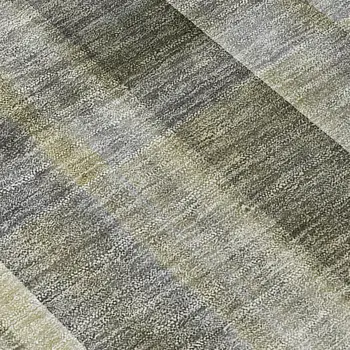 2' X 8' Gray Plaid Washable Non Skid Indoor Outdoor Runner Rug