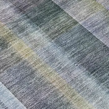 2' X 3' Blue Gray and Green Plaid Washable Non Skid Indoor Outdoor Area Rug