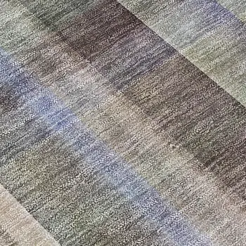 2' X 8' Gray Blue and Green Plaid Washable Non Skid Indoor Outdoor Area Rug