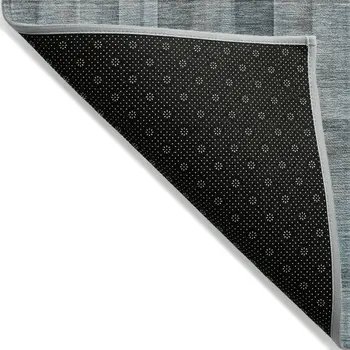 2' X 3' Teal Plaid Washable Non Skid Indoor Outdoor Area Rug