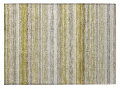 2' X 3' Wheat Striped Washable Non Skid Indoor Outdoor Area Rug