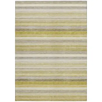 3' X 5' Wheat Striped Washable Non Skid Indoor Outdoor Area Rug