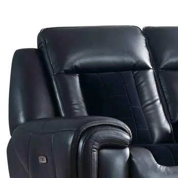 79" Black Power Reclining Loveseat With Storage