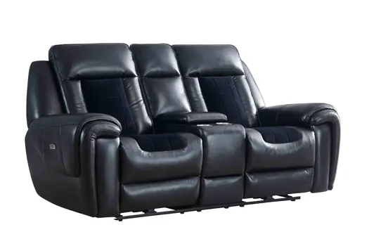 79" Black Power Reclining Loveseat With Storage