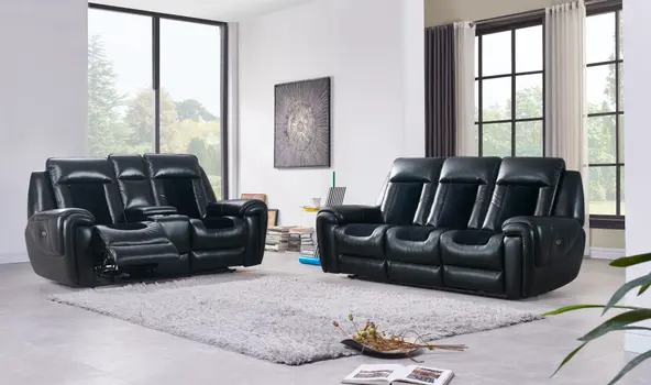 79" Black Power Reclining Loveseat With Storage