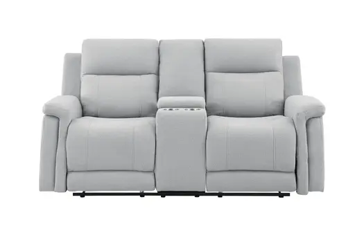 71" Light Gray Power Reclining Loveseat With Storage