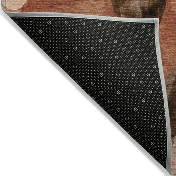 2' X 3' Chocolate Abstract Washable Non Skid Indoor Outdoor Area Rug