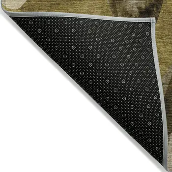 8' X 10' Coffee Abstract Washable Non Skid Indoor Outdoor Area Rug