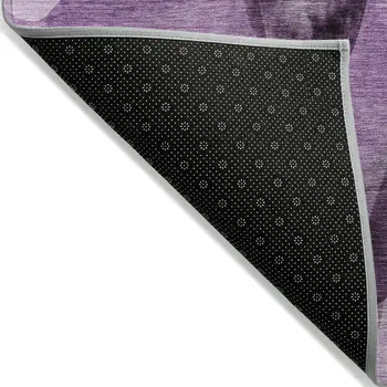 8' X 10' Purple Abstract Washable Non Skid Indoor Outdoor Area Rug