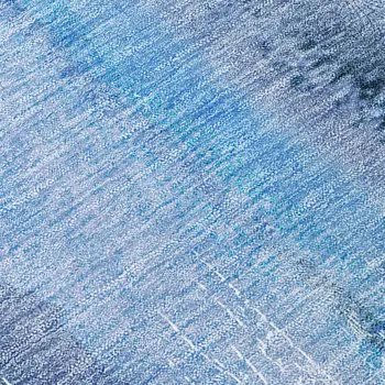 8' Runner Blue Washable Non Skid Indoor Outdoor Runner Rug