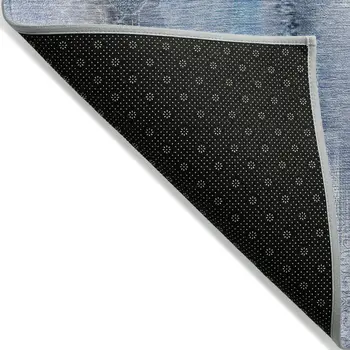 10' X 14' Blue Washable Non Skid Indoor Outdoor Area Rug