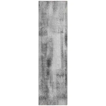 8' Runner Gray Washable Non Skid Indoor Outdoor Runner Rug