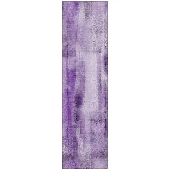 8' Runner Purple Washable Non Skid Indoor Outdoor Runner Rug