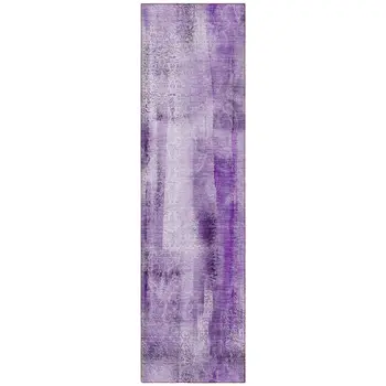 8' Runner Purple Washable Non Skid Indoor Outdoor Runner Rug