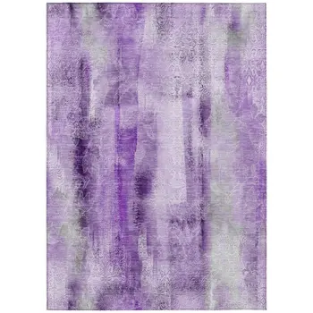 9' X 12' Purple Washable Non Skid Indoor Outdoor Area Rug