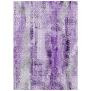 10' X 14' Purple Washable Non Skid Indoor Outdoor Area Rug