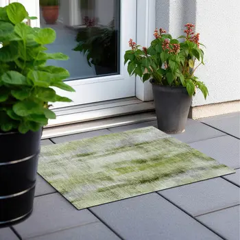 2' X 3' Sage Washable Non Skid Indoor Outdoor Area Rug