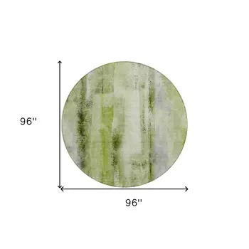 8' Round Sage Round Washable Non Skid Indoor Outdoor Area Rug