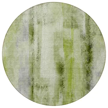 8' Round Sage Round Washable Non Skid Indoor Outdoor Area Rug