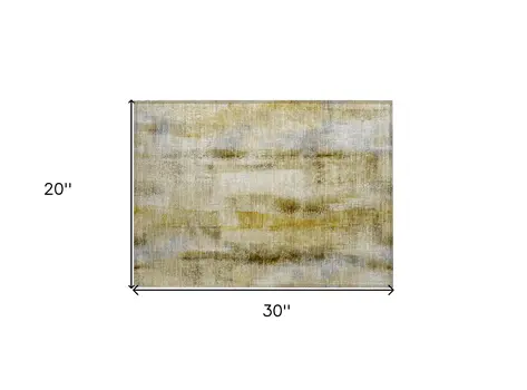 2' X 3' Taupe Washable Non Skid Indoor Outdoor Area Rug